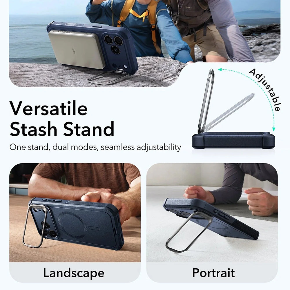 MagSafe-kotelo Apple iPhone 17 Prolle, ESR, Cyber Armor Kickstand, Sininen