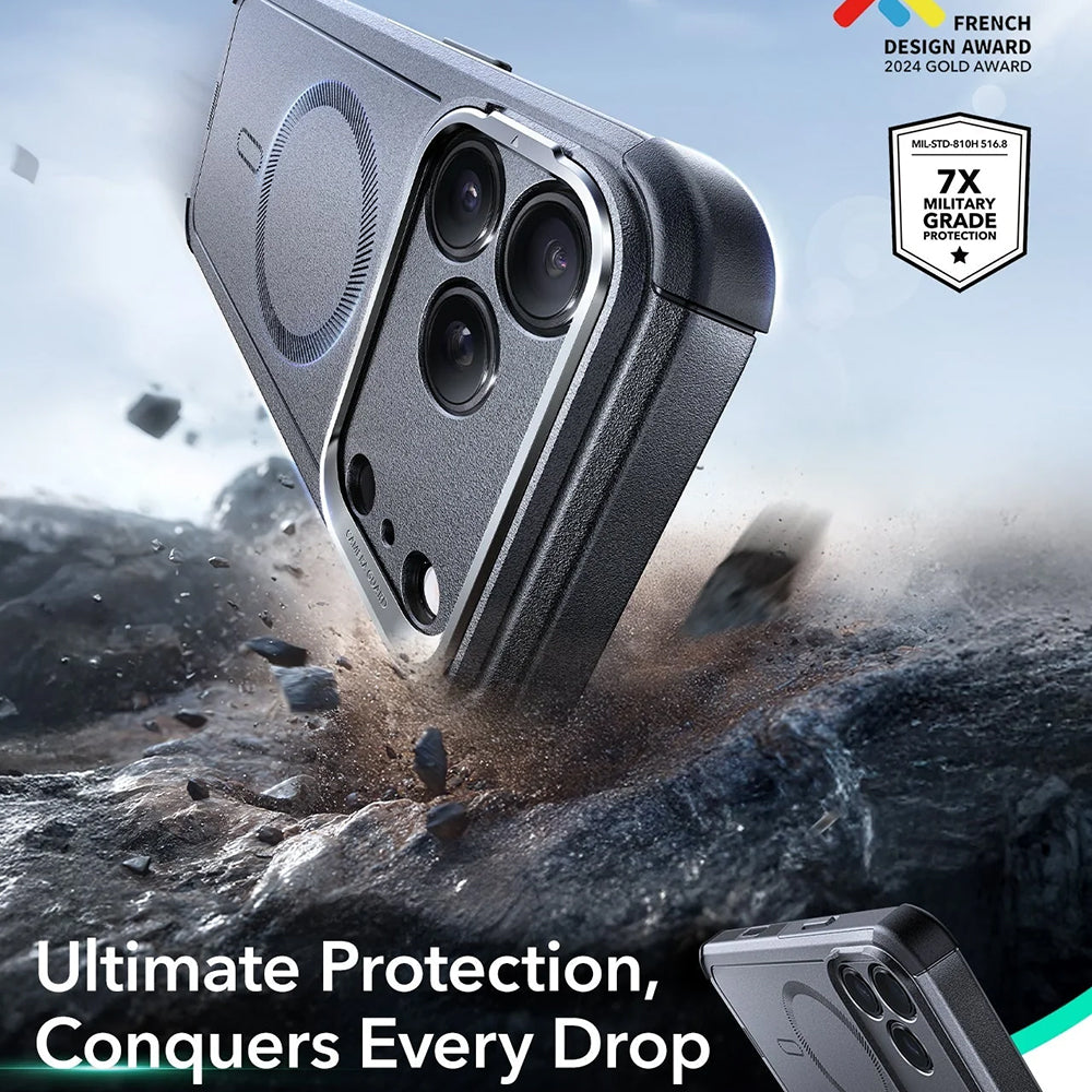 MagSafe-kotelo Apple iPhone 17 Prolle, ESR, Cyber Armor Kickstand, Harmaa