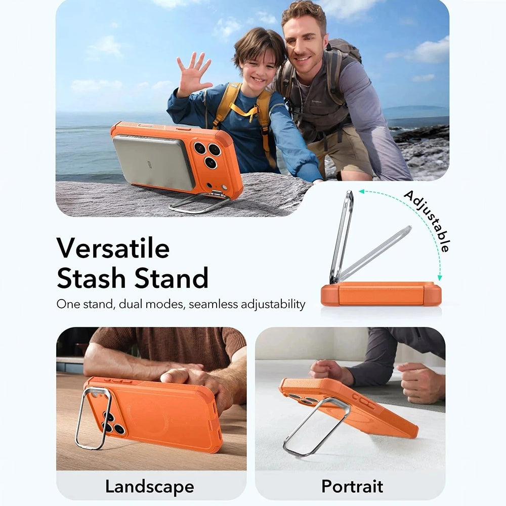 MagSafe-kotelo Apple iPhone 17 Prolle, ESR, Cyber Armor Kickstand, Oranssi