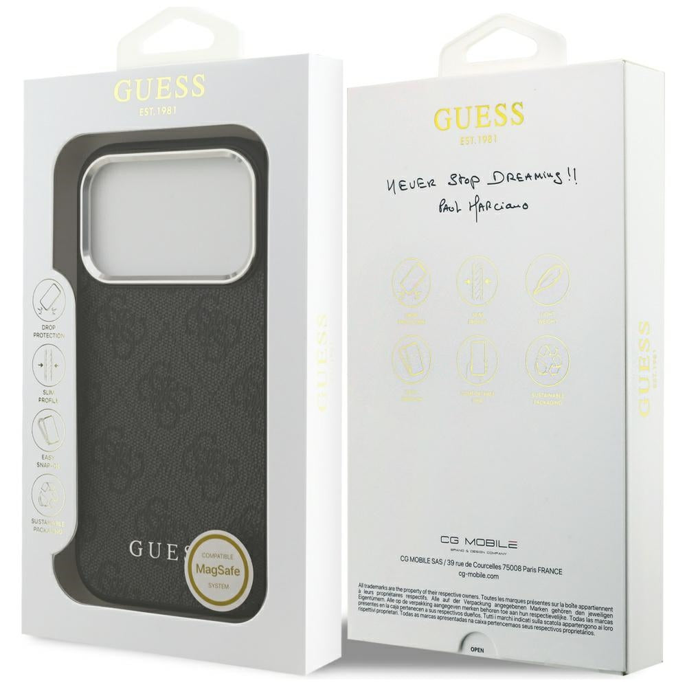 MagSafe-kotelo Apple iPhone 17 Prolle, Guess, 4G Classic Logo, Musta