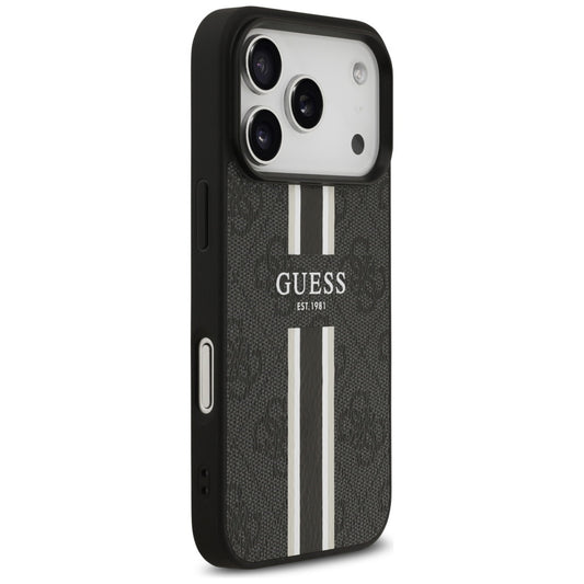 MagSafe-kotelo Apple iPhone 17 Prolle, Guess, 4G Printed Stripes, Musta