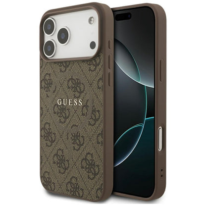 MagSafe-kotelo Apple iPhone 17 Prolle, Guess, 4G Ring Classic Logo, Ruskea