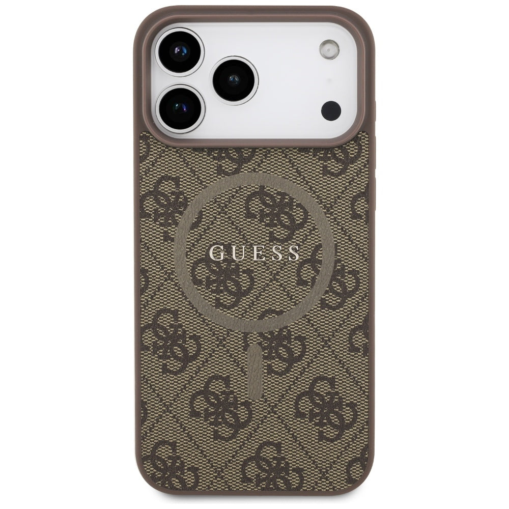 MagSafe-kotelo Apple iPhone 17 Prolle, Guess, 4G Ring Classic Logo, Ruskea