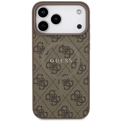 MagSafe-kotelo Apple iPhone 17 Prolle, Guess, 4G Ring Classic Logo, Ruskea