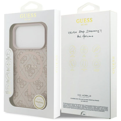 MagSafe-kotelo Apple iPhone 17 Prolle, Guess, 4G Ring Classic Logo, Pinkki