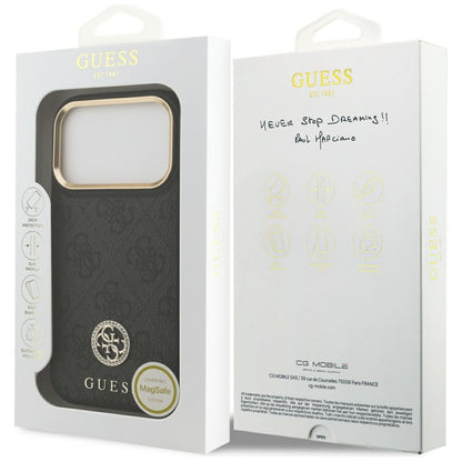 MagSafe-kotelo Apple iPhone 17 Prolle, Guess, 4G Strass -logo, Musta