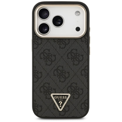 MagSafe Case for Apple iPhone 17 Pro, Guess, 4G Triangle Logo, Black Gold