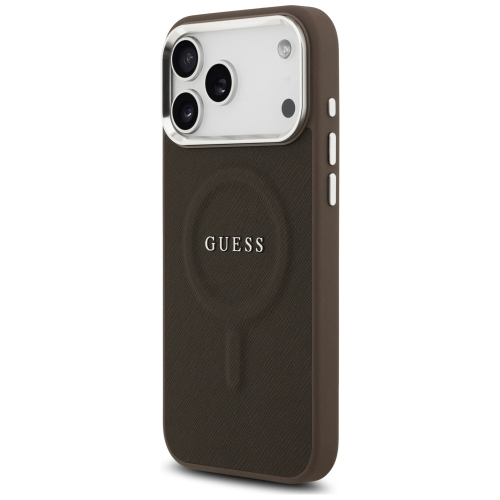 MagSafe-kotelo Apple iPhone 17 Prolle, Guess, Classic Logo, Ruskea
