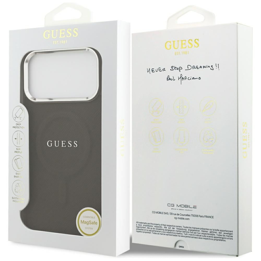 MagSafe-kotelo Apple iPhone 17 Prolle, Guess, Classic Logo, Ruskea