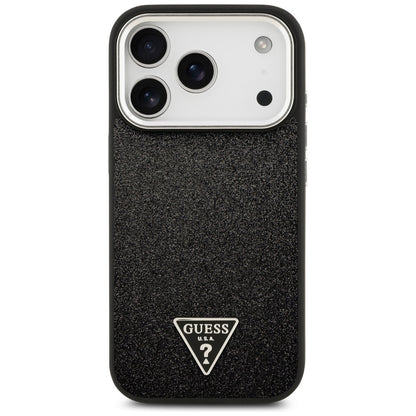 MagSafe-kotelo Apple iPhone 17 Prolle, Guess, Glitter Triangle Logo, Musta