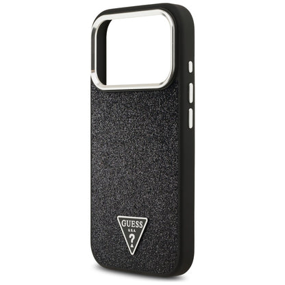 MagSafe-kotelo Apple iPhone 17 Prolle, Guess, Glitter Triangle Logo, Musta