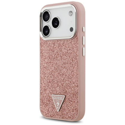 MagSafe-kotelo Apple iPhone 17 Prolle, Guess, Glitter Triangle Logo, Pinkki