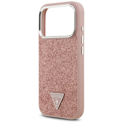 MagSafe-kotelo Apple iPhone 17 Prolle, Guess, Glitter Triangle Logo, Pinkki