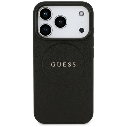 MagSafe-kotelo Apple iPhone 17 Prolle, Guess, Grained Gold Ring, Musta