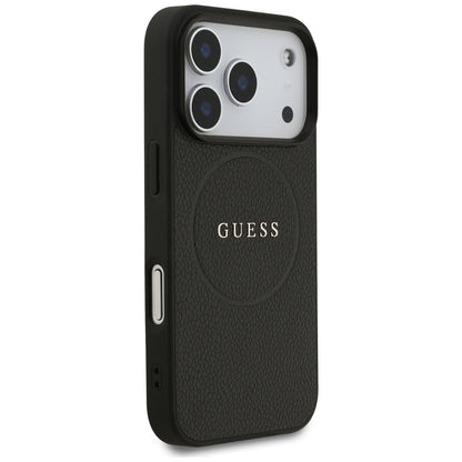 MagSafe-kotelo Apple iPhone 17 Prolle, Guess, Grained Gold Ring, Musta