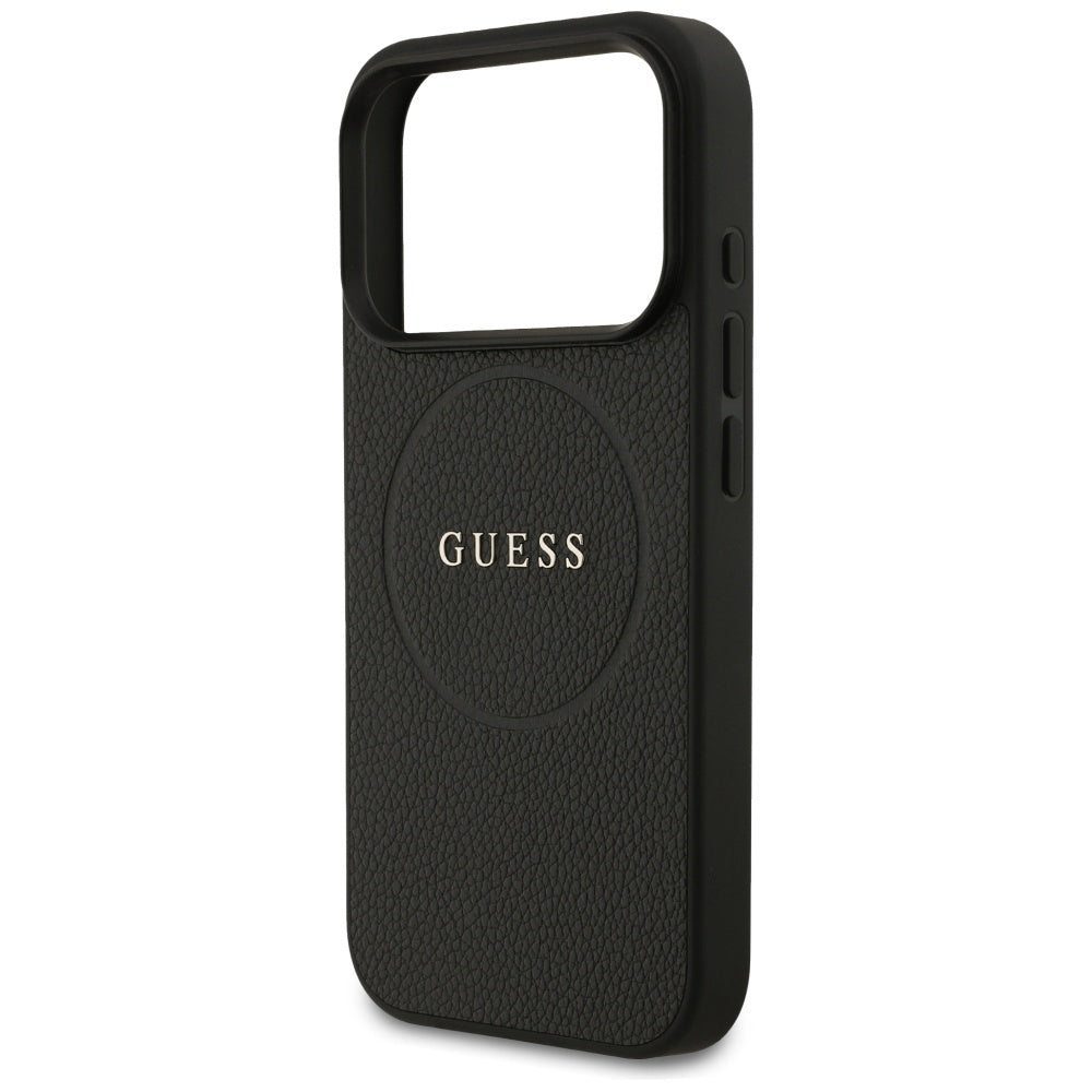 MagSafe-kotelo Apple iPhone 17 Prolle, Guess, Grained Gold Ring, Musta