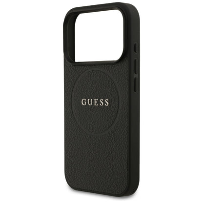 MagSafe-kotelo Apple iPhone 17 Prolle, Guess, Grained Gold Ring, Musta