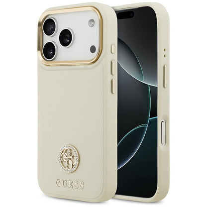 MagSafe-kotelo Apple iPhone 17 Prolle, Guess, Grained Strass Logo, Beige