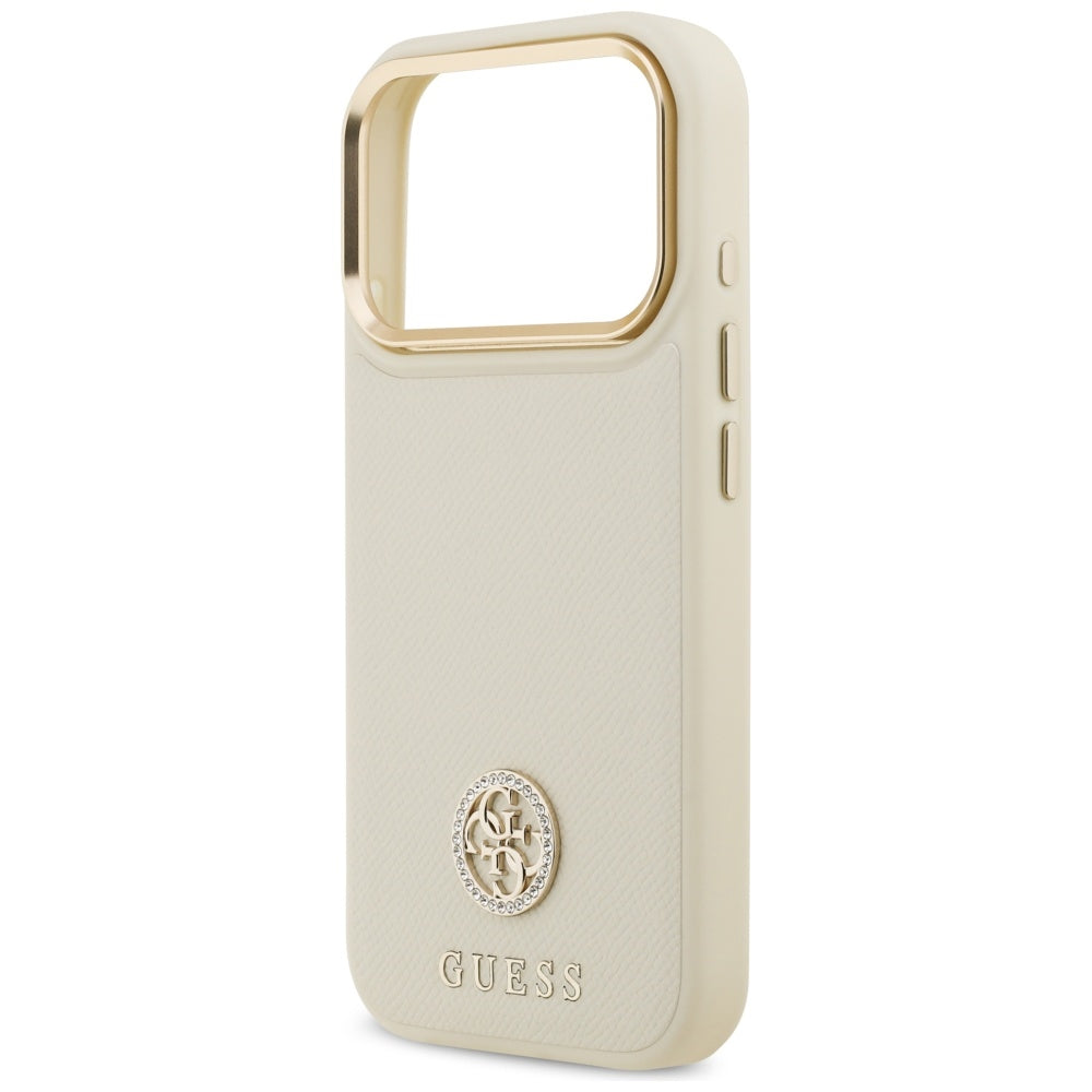 MagSafe-kotelo Apple iPhone 17 Prolle, Guess, Grained Strass Logo, Beige