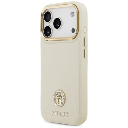 MagSafe-kotelo Apple iPhone 17 Prolle, Guess, Grained Strass Logo, Beige