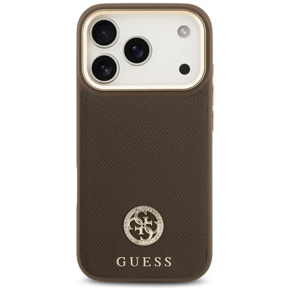 MagSafe-kotelo Apple iPhone 17 Prolle, Guess, Grained Strass Logo, Ruskea