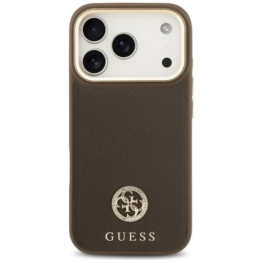 MagSafe-kotelo Apple iPhone 17 Prolle, Guess, Grained Strass Logo, Ruskea