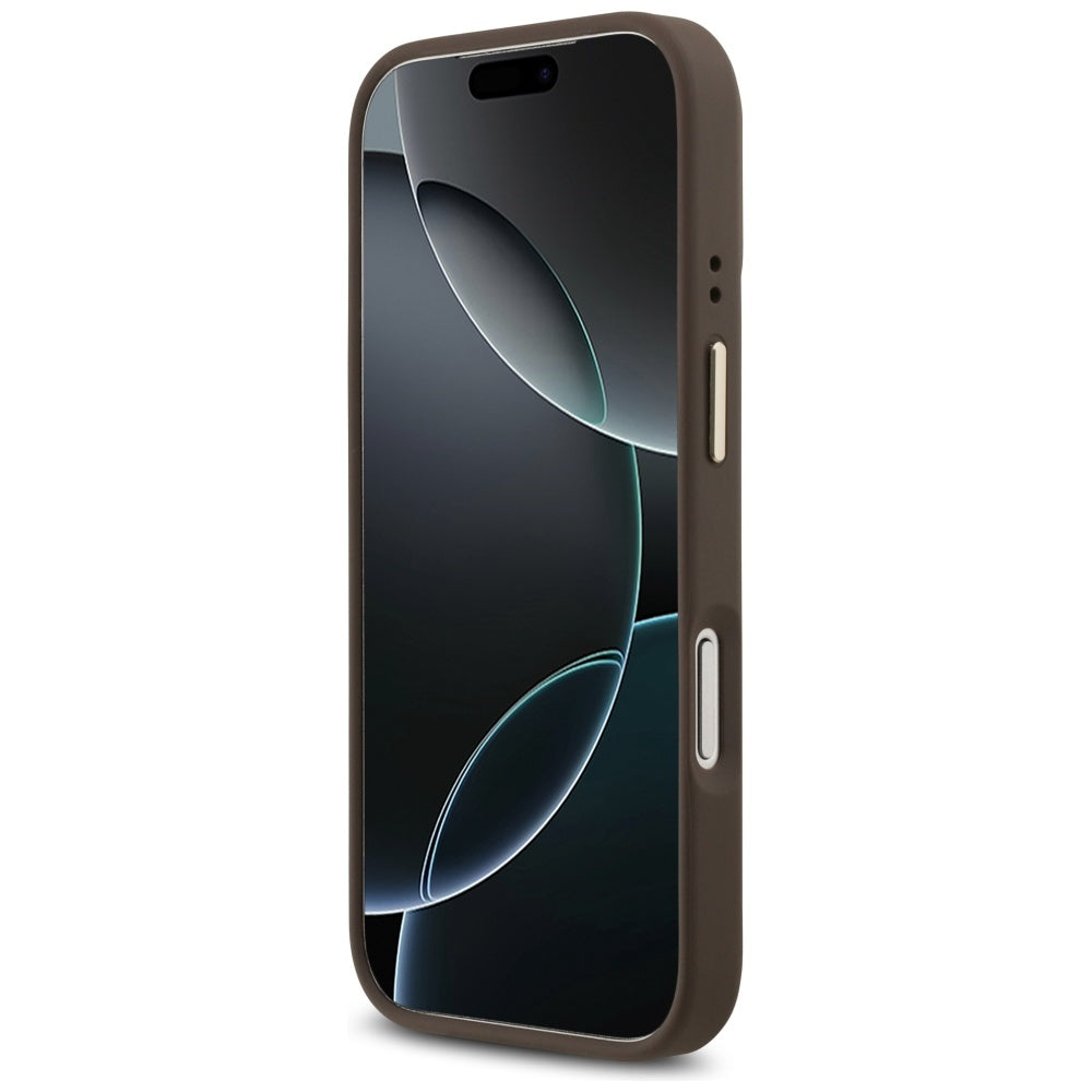 MagSafe-kotelo Apple iPhone 17 Prolle, Guess, Grained Strass Logo, Ruskea