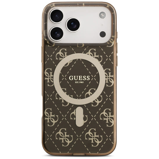 MagSafe-kotelo Apple iPhone 17 Prolle, Guess, IML 4G Background, Ruskea