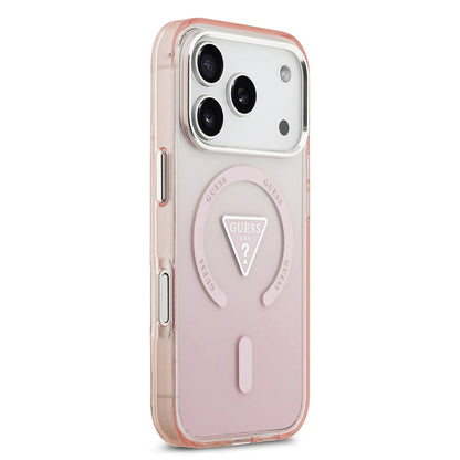 MagSafe-kotelo Apple iPhone 17 Prolle, Guess, IML Gradient Triangle -logo, Pinkki
