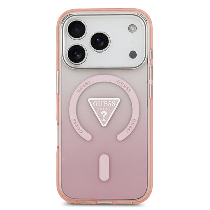 MagSafe-kotelo Apple iPhone 17 Prolle, Guess, IML Gradient Triangle -logo, Pinkki