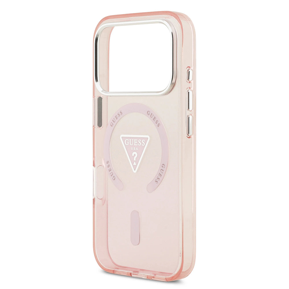 MagSafe-kotelo Apple iPhone 17 Prolle, Guess, IML Gradient Triangle -logo, Pinkki