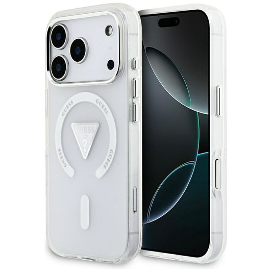 MagSafe-kotelo Apple iPhone 17 Prolle, Guess, IML Gradient Triangle Logo, Läpinäkyvä