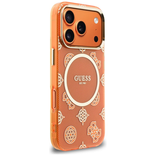 MagSafe-kotelo Apple iPhone 17 Prolle, Guess, IML Peony Dot, Oranssi