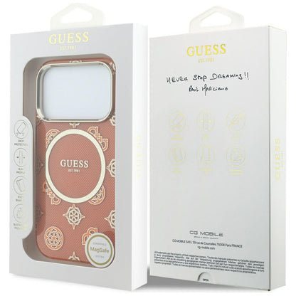 MagSafe-kotelo Apple iPhone 17 Prolle, Guess, IML Peony Dot, Oranssi