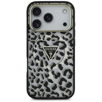 MagSafe-kotelo Apple iPhone 17 Prolle, Guess, Leopard Glitter, Musta