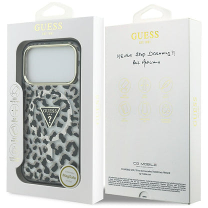 MagSafe-kotelo Apple iPhone 17 Prolle, Guess, Leopard Glitter, Musta