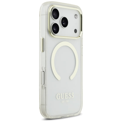 MagSafe-kotelo Apple iPhone 17 Prolle, Guess, Metal Outline, Kultainen