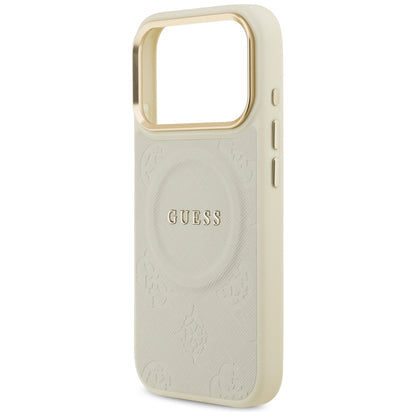MagSafe-kotelo Apple iPhone 17 Prolle, Guess, Peony Hot Stamp, Beige