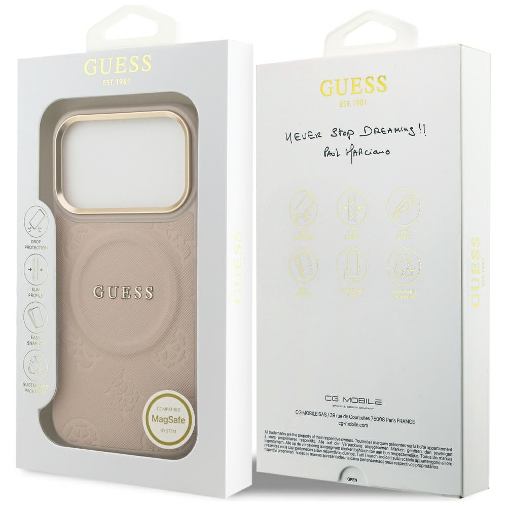 MagSafe-kotelo Apple iPhone 17 Prolle, Guess, Peony Hot Stamp, Pinkki