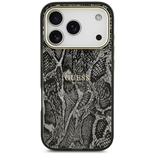MagSafe-kotelo Apple iPhone 17 Prolle, Guess, Python-kuosi, Musta