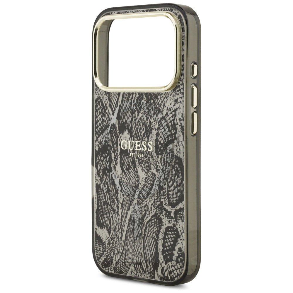 MagSafe-kotelo Apple iPhone 17 Prolle, Guess, Python-kuosi, Musta