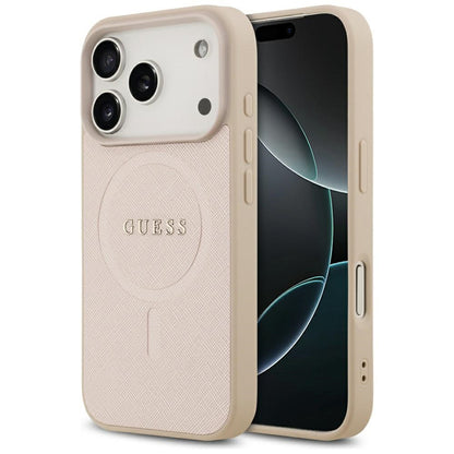 MagSafe-kotelo Apple iPhone 17 Prolle, Guess, Saffiano Classic Logo, Pinkki