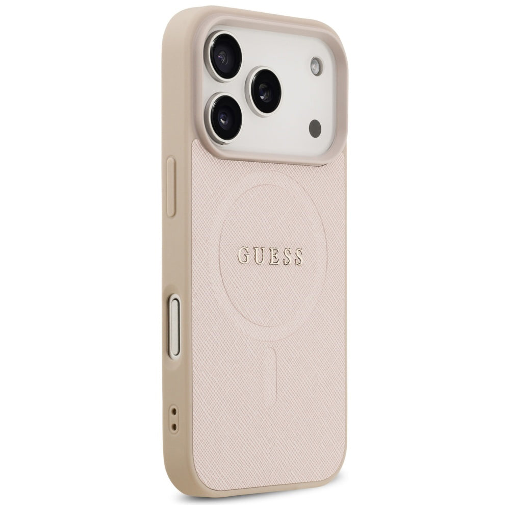 MagSafe-kotelo Apple iPhone 17 Prolle, Guess, Saffiano Classic Logo, Pinkki