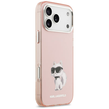 MagSafe-kotelo Apple iPhone 17 Prolle, Karl Lagerfeld, IML Aquarelle Logo Choupette, Pinkki
