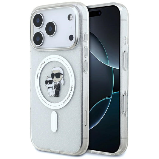 MagSafe-kotelo Apple iPhone 17 Prolle, Karl Lagerfeld, IML Glitter Karl & Choupette, Läpinäkyvä