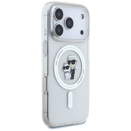 MagSafe-kotelo Apple iPhone 17 Prolle, Karl Lagerfeld, IML Glitter Karl & Choupette, Läpinäkyvä