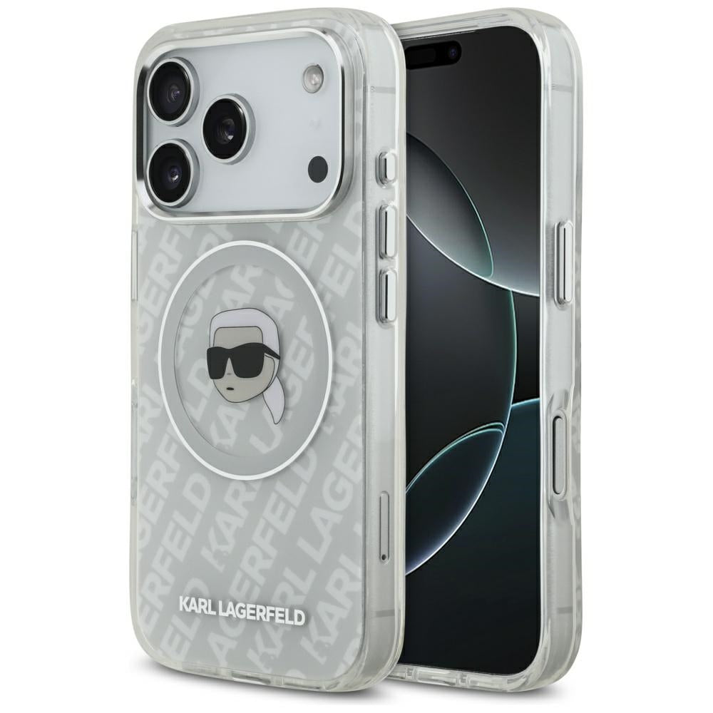 MagSafe-kotelo Apple iPhone 17 Prolle, Karl Lagerfeld, IML Karl`s Head, Harmaa