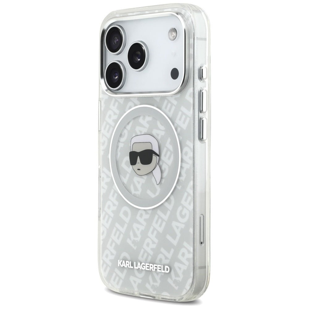 MagSafe-kotelo Apple iPhone 17 Prolle, Karl Lagerfeld, IML Karl`s Head, Harmaa
