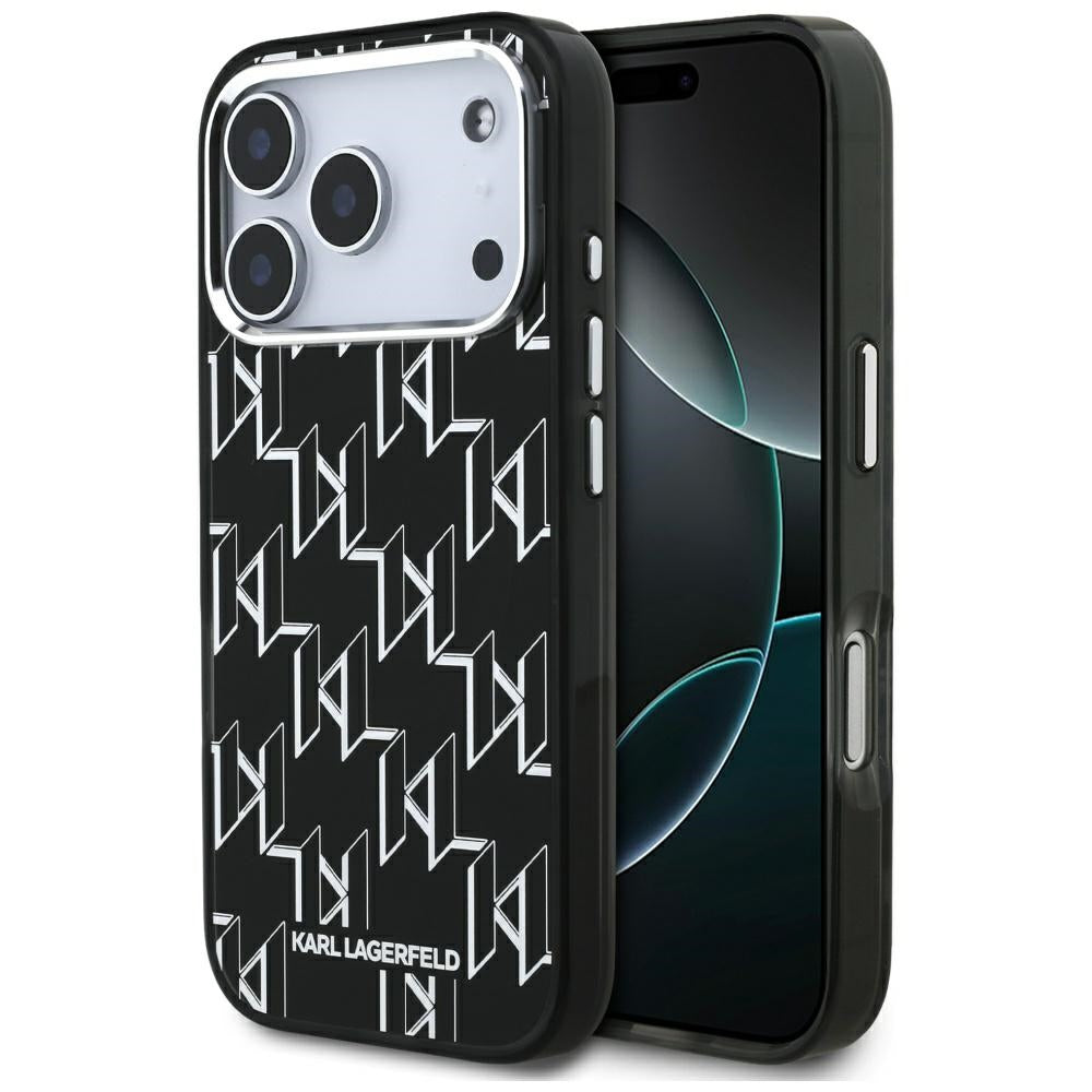 MagSafe-kotelo Apple iPhone 17 Prolle, Karl Lagerfeld, IML KL Monogram, Musta