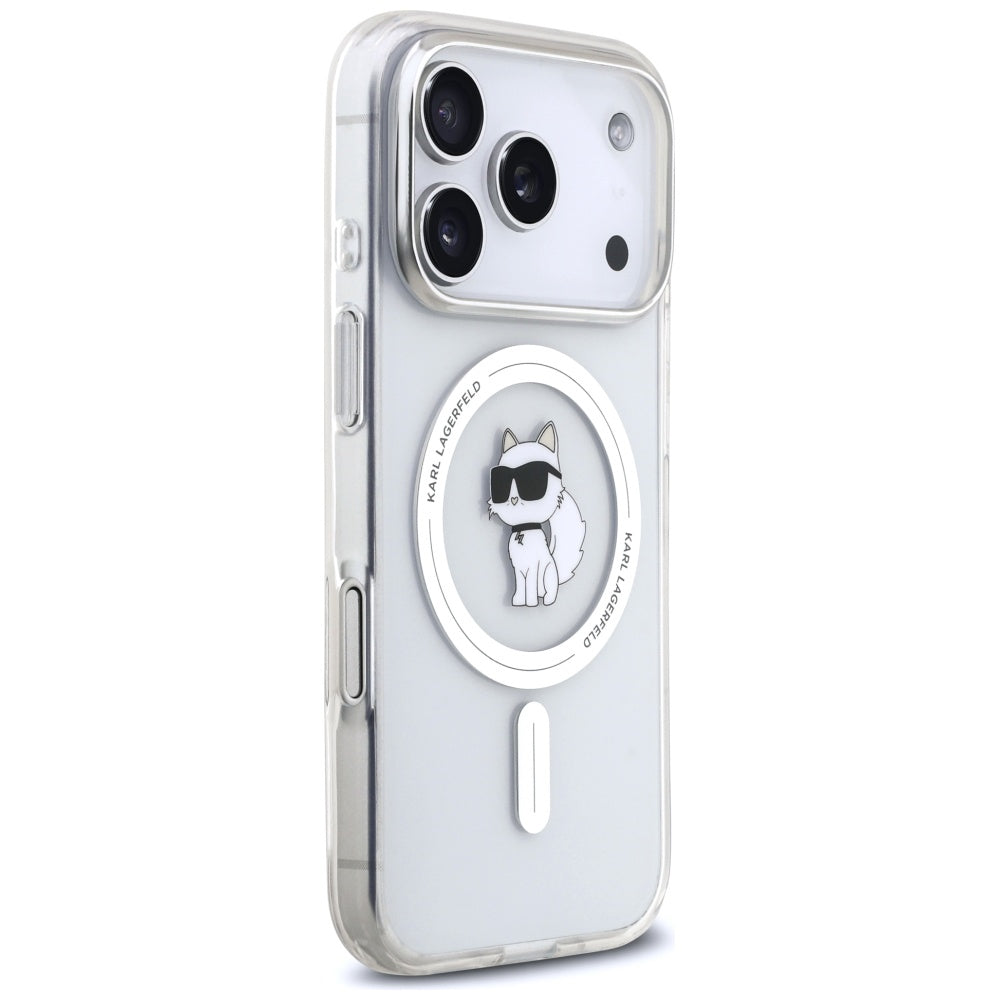 MagSafe-kotelo Apple iPhone 17 Prolle, Karl Lagerfeld, IML Logo Choupette, Läpinäkyvä